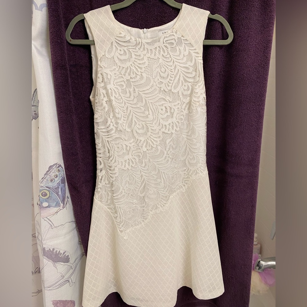 White Sandro lace mini dress. Size 2